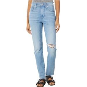 Madewell The Perfect Vintage Jean Size 27 Light Blue Raw Hems High Rise 5 Pocket